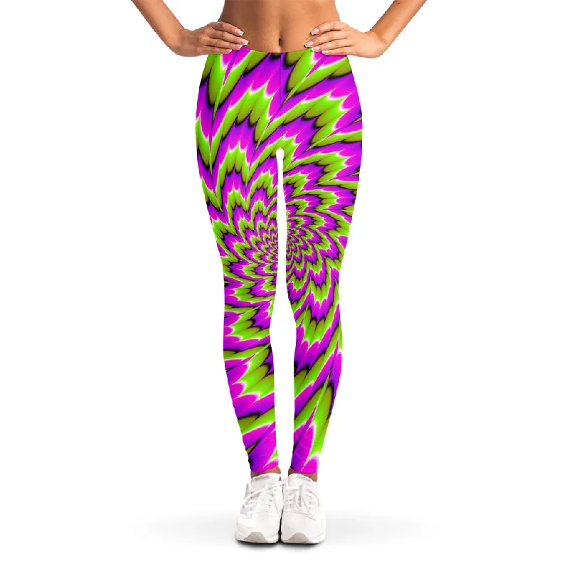 Discount Mania Green Explosion Moving Optical Illusion Women's Leggings