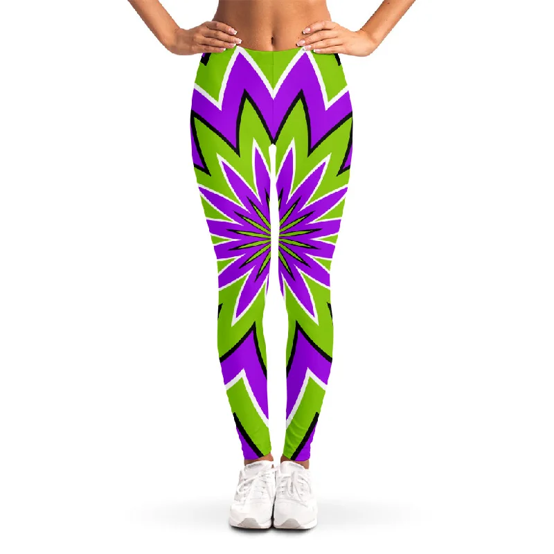 Daily Specials Green Flower Moving Optical Illusion Women's Leggings