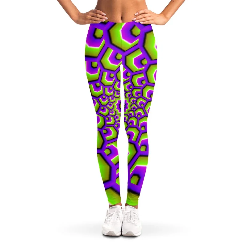 Big Savings Green Hive Moving Optical Illusion Women's Leggings