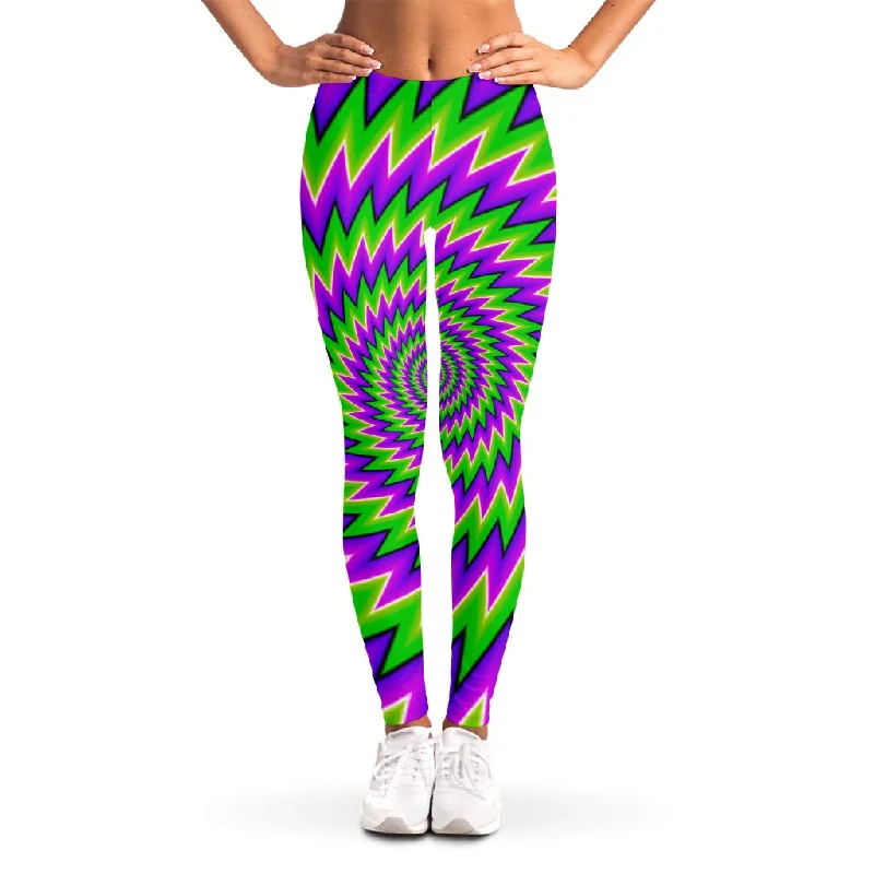 Value Deals Green Spiral Moving Optical Illusion Women's Leggings