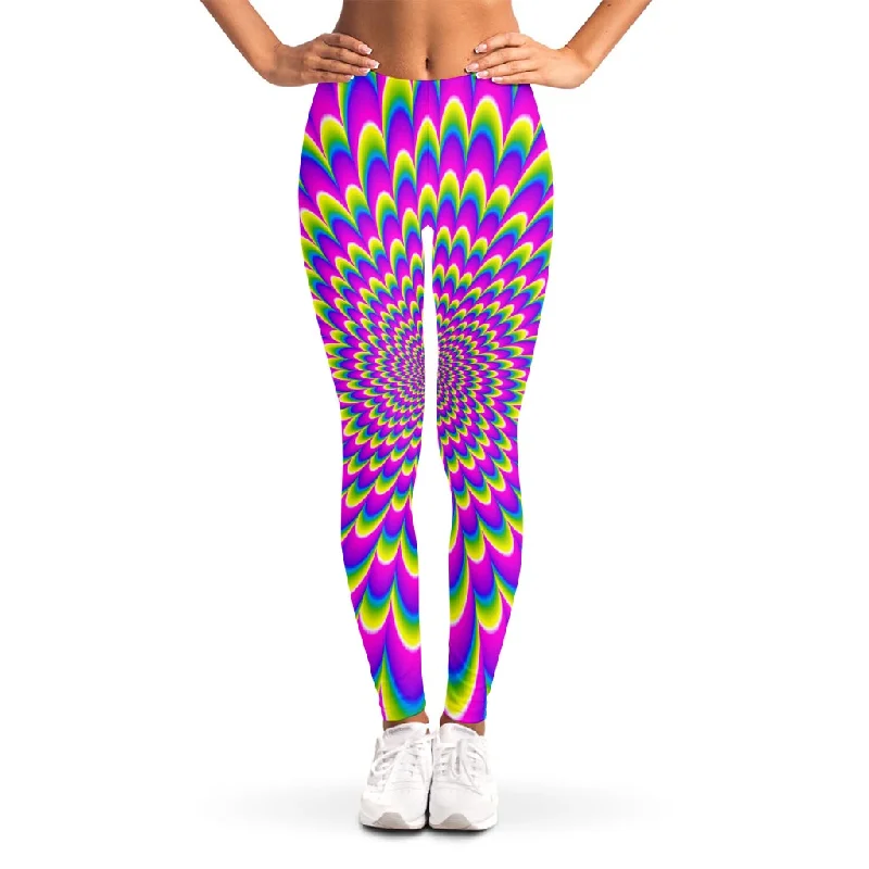 Price Cut Green Wave Moving Optical Illusion Women's Leggings