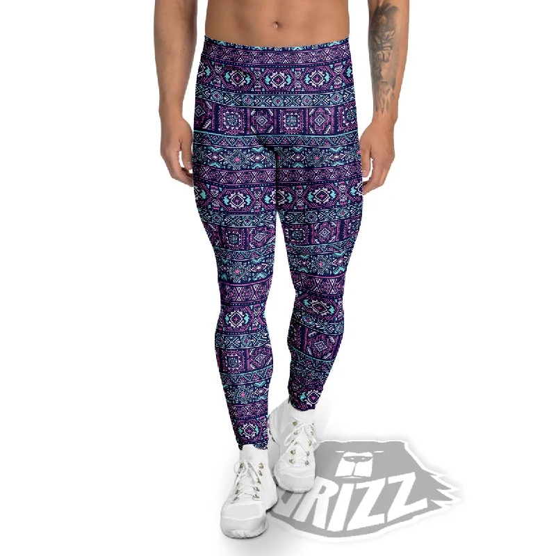 Savings Galore Grunge Trippy Ethnic Aztec Print Men's Leggings