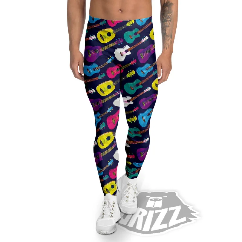 Guitar Colorful Print Pattern Men's Leggings