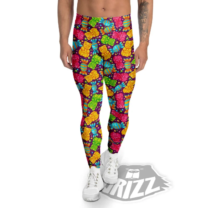 Gummy Colorful Print Men's Leggings