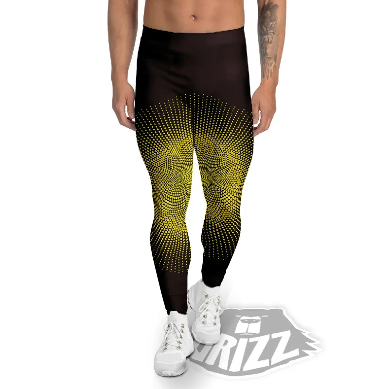 Online Only Halftone Sun Dot Print Men's Leggings