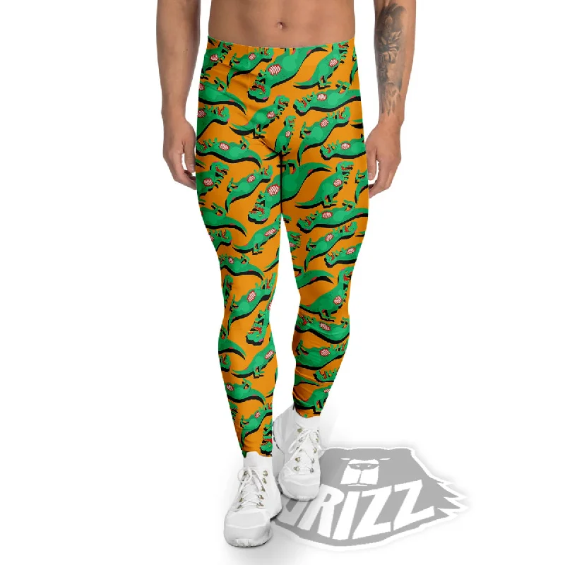Price Rollback Halloween Cute Dino Print Pattern Men's Leggings