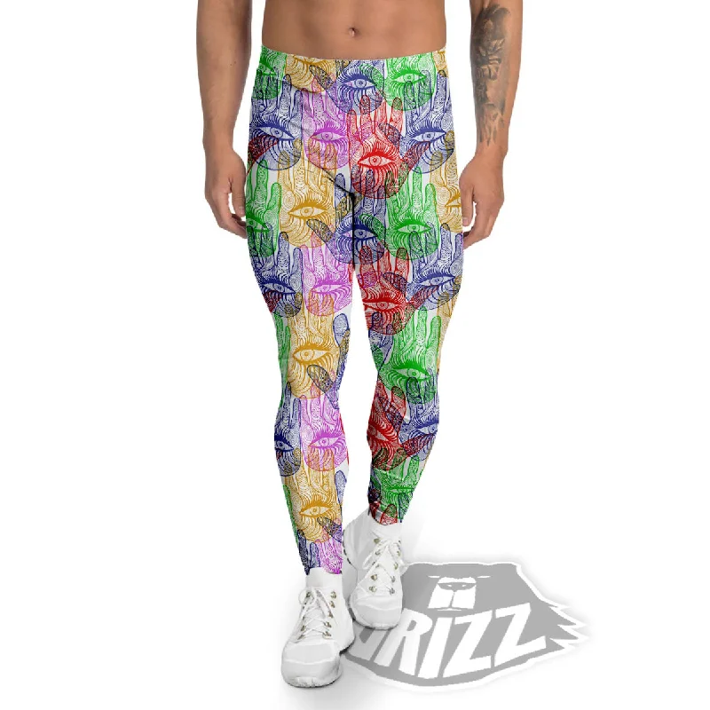 Hamsa Hand Colorful Print Men's Leggings