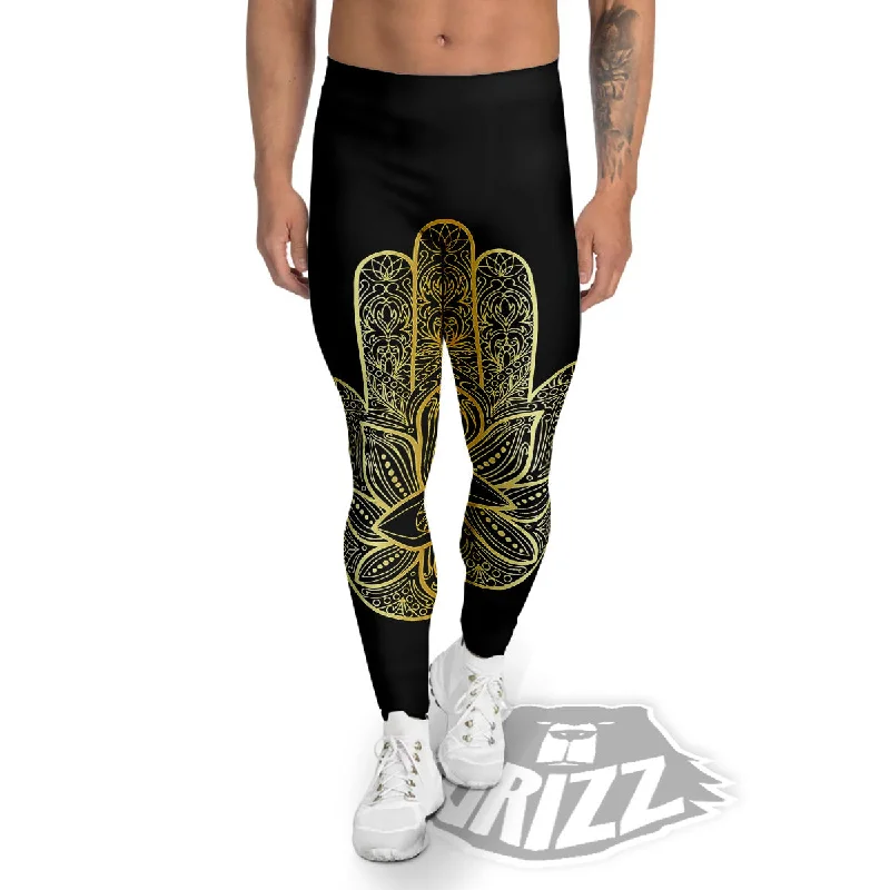 Great Deals Hamsa Hand Gold Print Men's Leggings