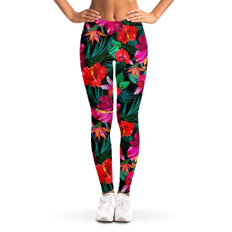 Extra Savings Hawaii Floral Flowers Pattern Print Women's Leggings
