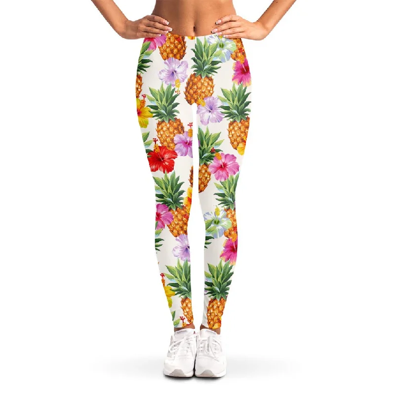 Early Access Hawaii Hibiscus Pineapple Pattern Print Women's Leggings