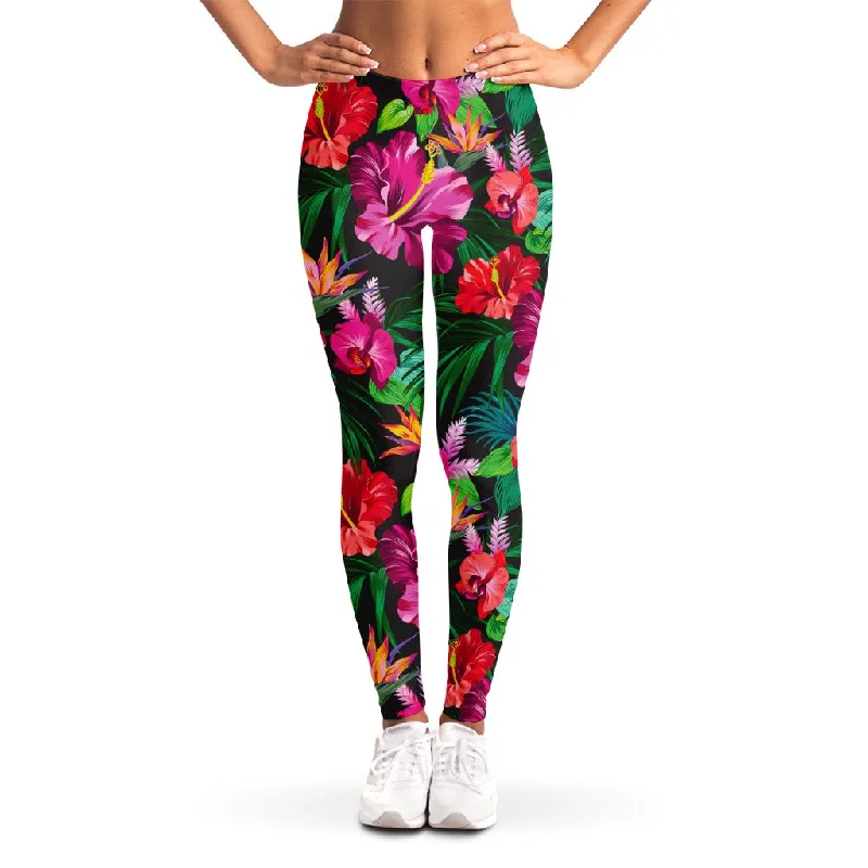 Best Bargains Hawaiian Floral Flowers Pattern Print Women's Leggings