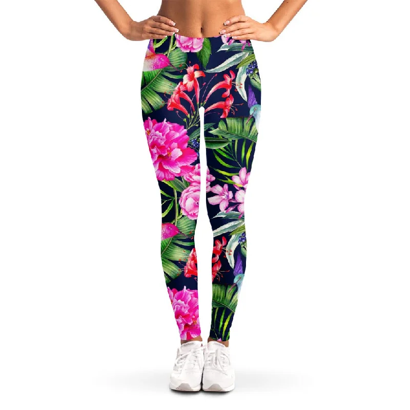 Deal Mania Hawaiian Tropical Birds Pattern Print Women's Leggings