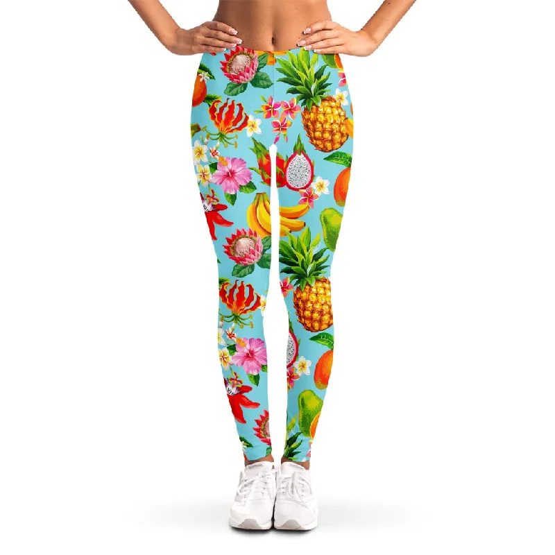 Deal Explosion Hawaiian Tropical Fruits Pattern Print Women's Leggings