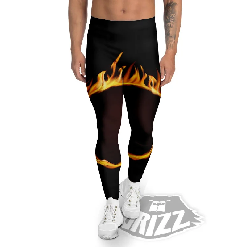 Hole Burning Print Men's Leggings