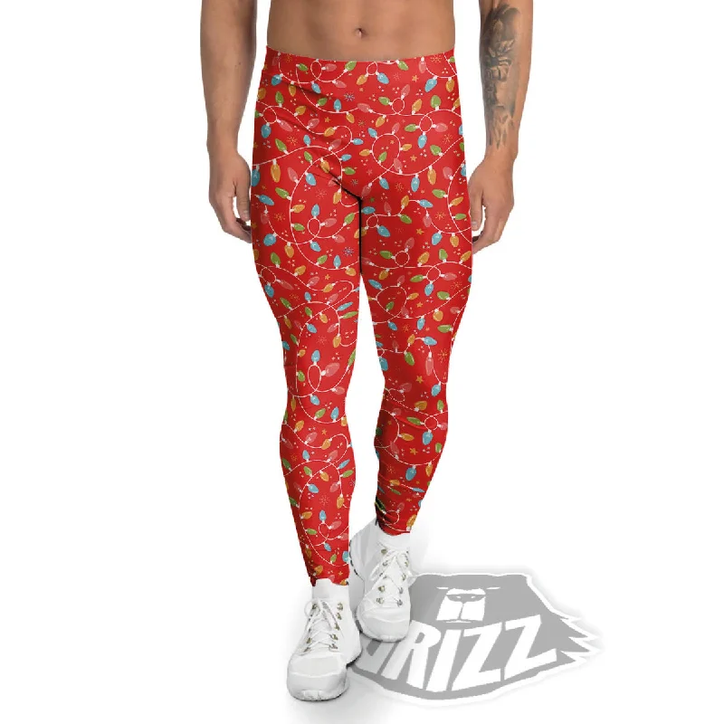 Holiday Lights Christmas Print Men's Leggings