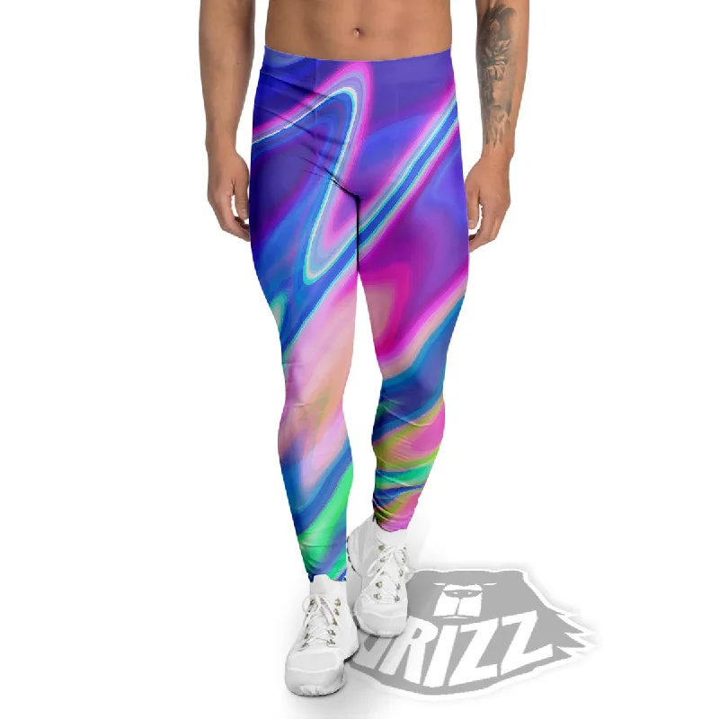 Holographic Bright Print Men's Leggings