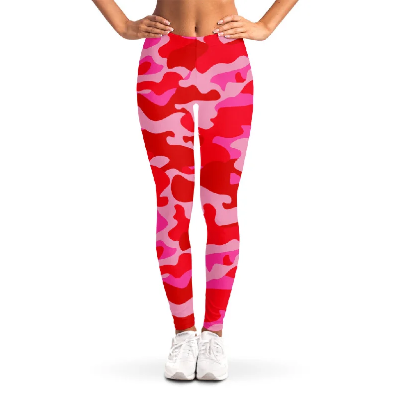 Final Markdown Hot Pink Camouflage Print Women's Leggings