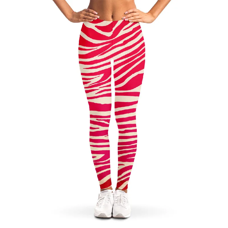 Special Promotion Hot Pink Zebra Pattern Print Women's Leggings