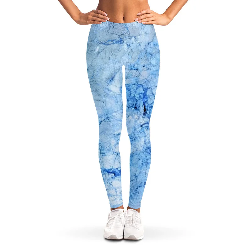 Today’s Special Ice Blue Marble Print Women's Leggings