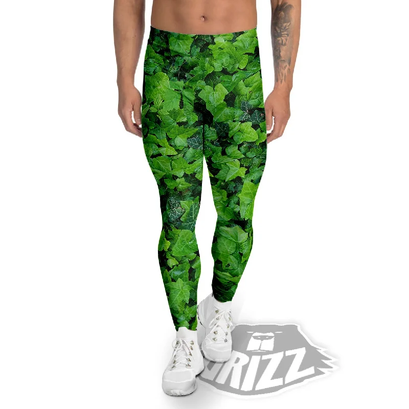 Overstock Sale Ivy Wall Green Print Men's Leggings