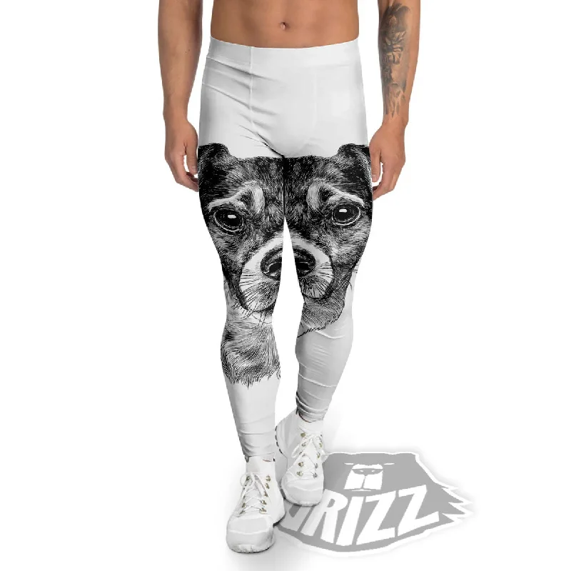 Exclusive Preview Jack Russell Terrier Drawing Print Men's Leggings