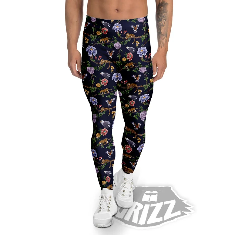 Markdown Madness Jaguar And Eagle Print Pattern Men's Leggings