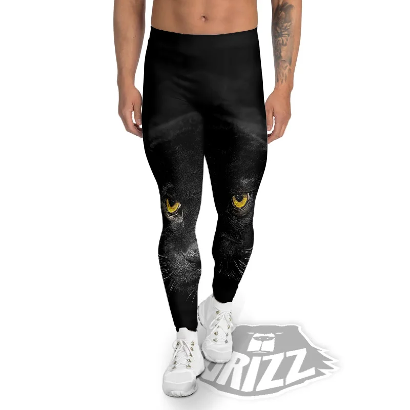 Jaguar Black Print Men's Leggings