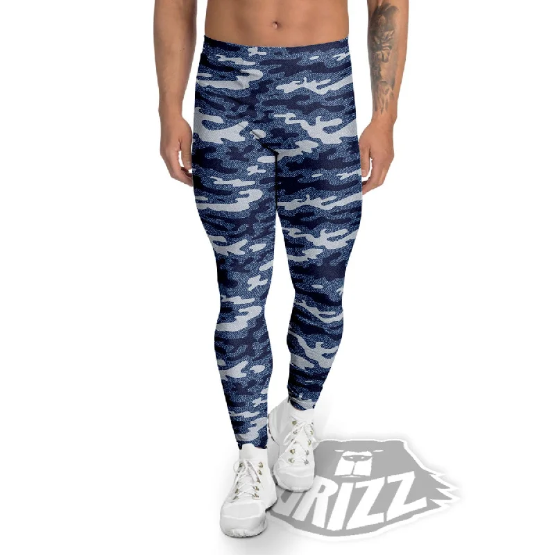 Jeans Camouflage Denim Print Pattern Men's Leggings