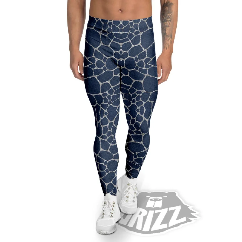 Act Now Jeans Giraffe Denim Print Pattern Men's Leggings