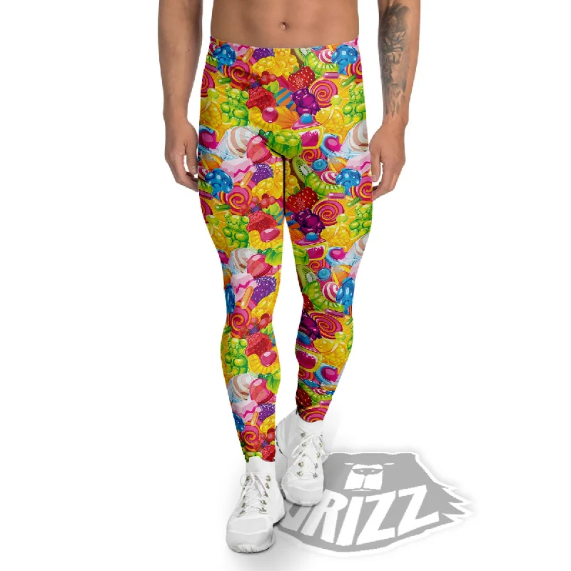 Jelly And Candy Print Pattern Men's Leggings