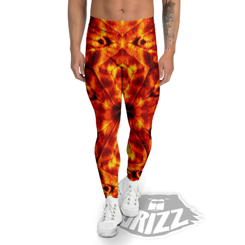 Holiday Sale Kaleidoscope Flame Print Men's Leggings