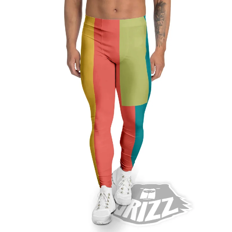 Keyboard Piano Colorful Print Men's Leggings