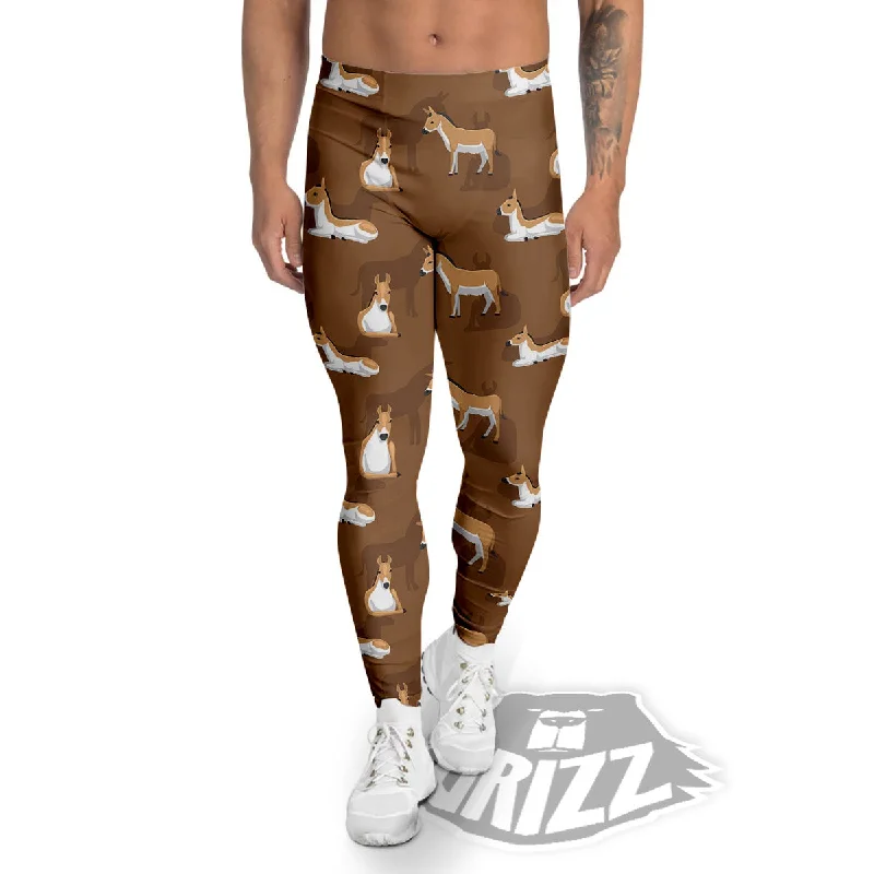 Kulan Donkey Cartoon Print Pattern Men's Leggings