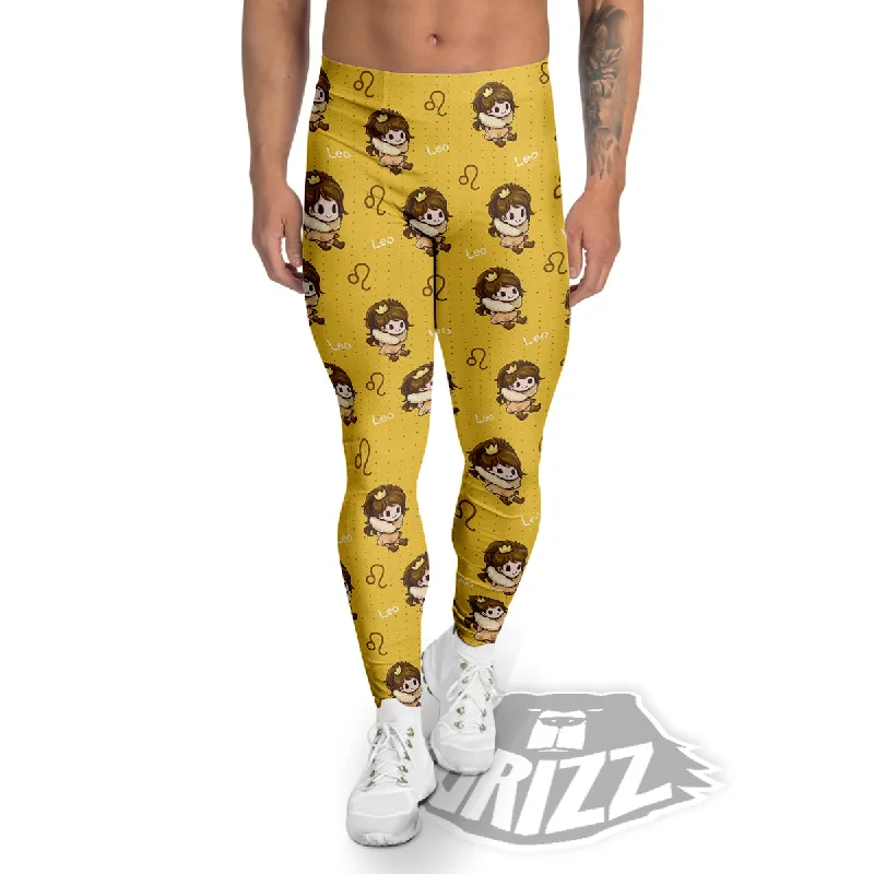 Instant Discount Leo Cute Cartoon Print Pattern Men's Leggings