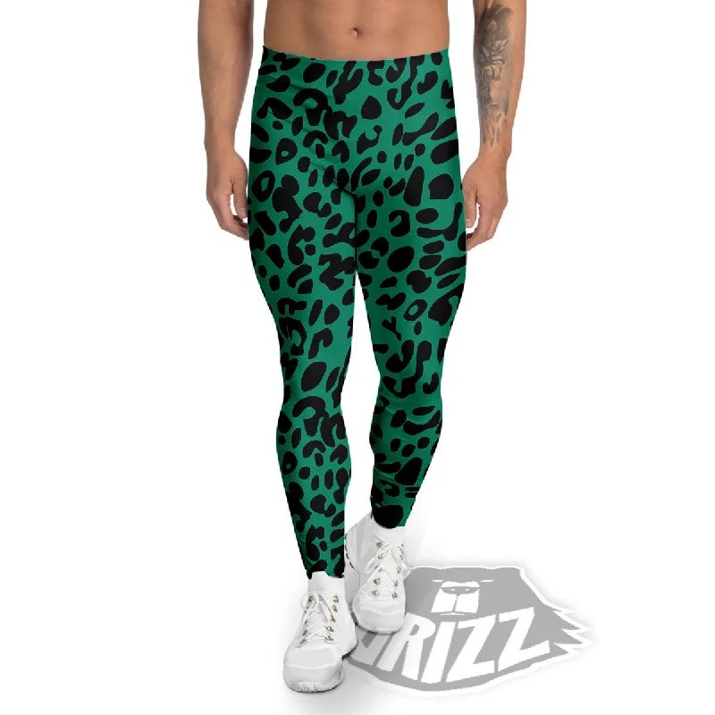 Discount Deals Leopard Green Print Men's Leggings