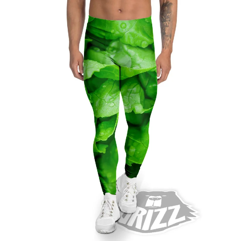 Epic Deals Lettuce Fresh Leaves Print Men's Leggings