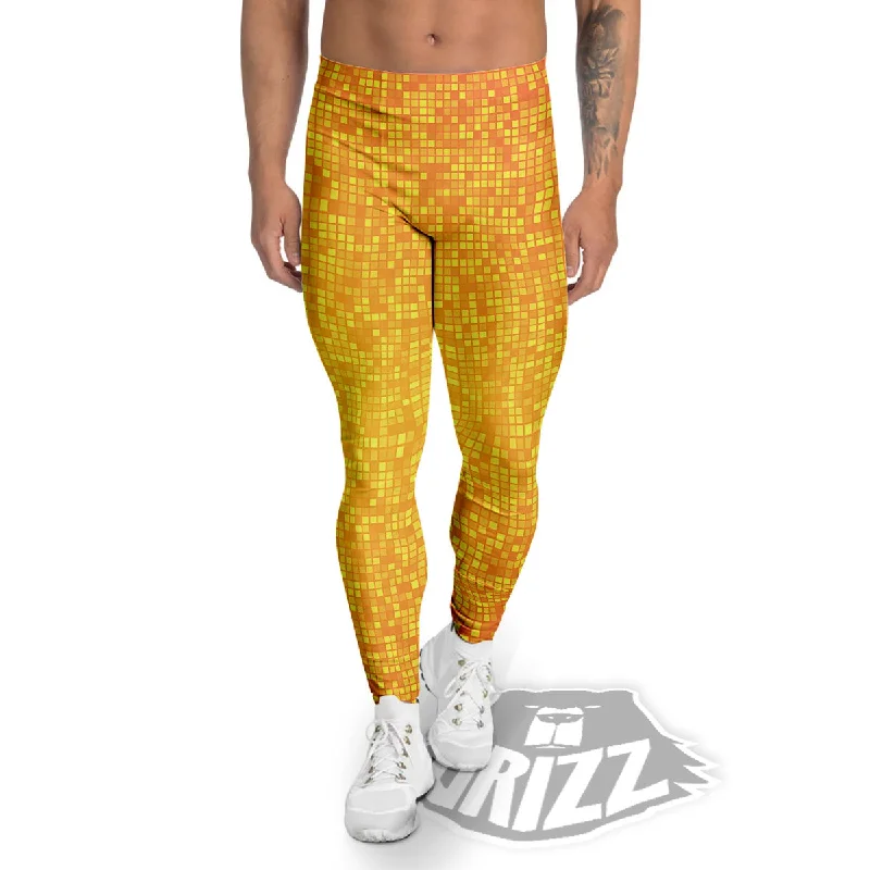 Buy Now Lights Disco Yellow Print Pattern Men's Leggings