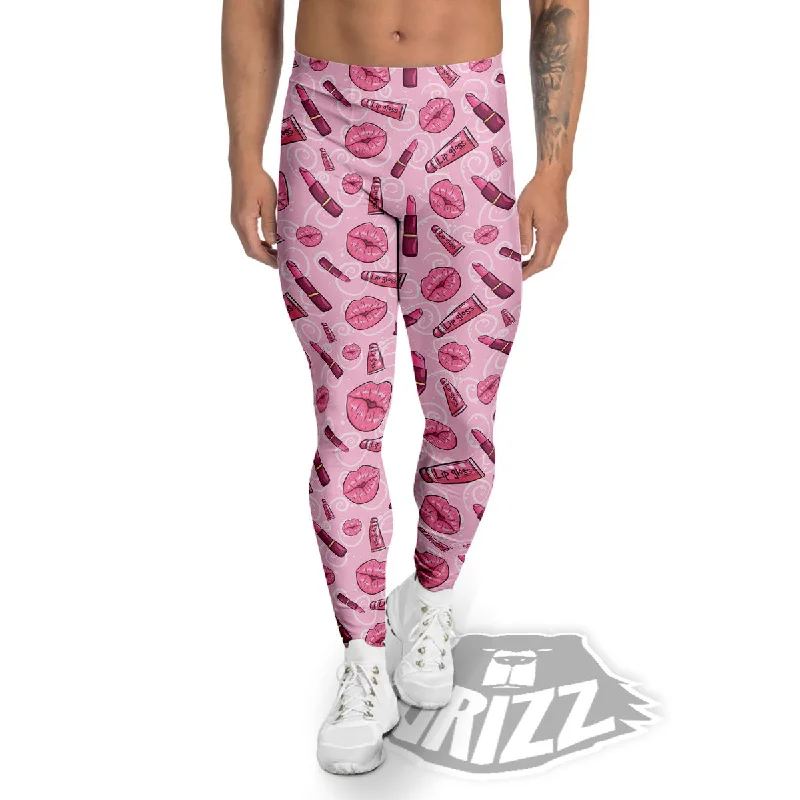 Final Sale Lips Funky Kiss Print Pattern Men's Leggings