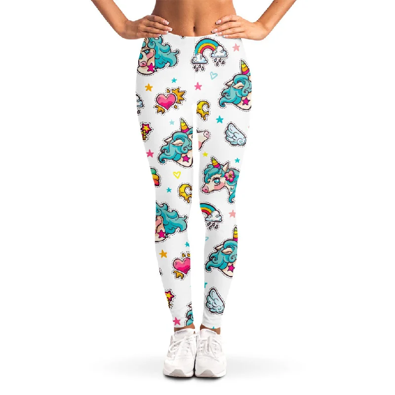 Exclusive Deal Little Girly Unicorn Pattern Print Women's Leggings