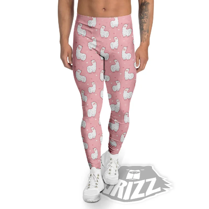 Clearance Items Llama Cute Pink Print Pattern Men's Leggings