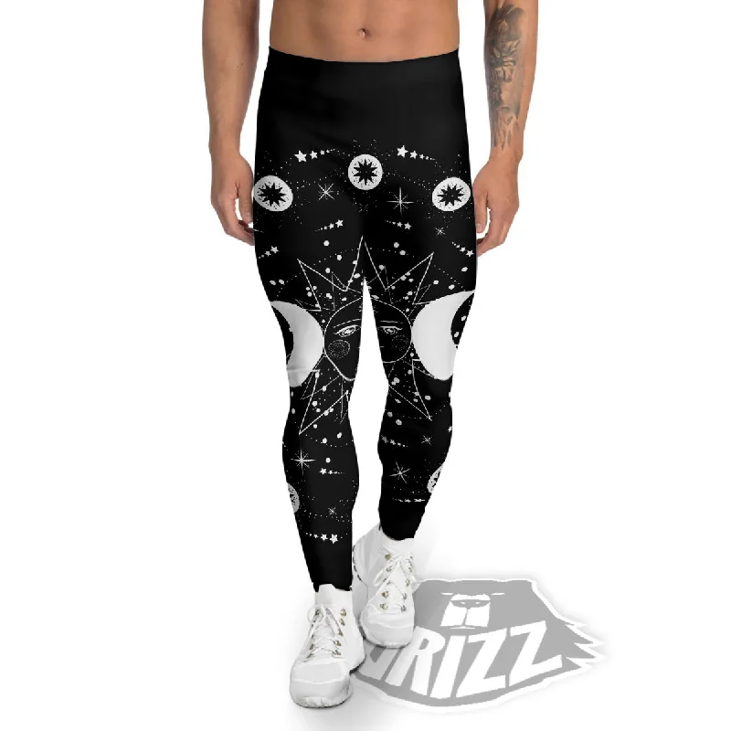 Super Sale Lunar Phase Galaxy Print Men's Leggings