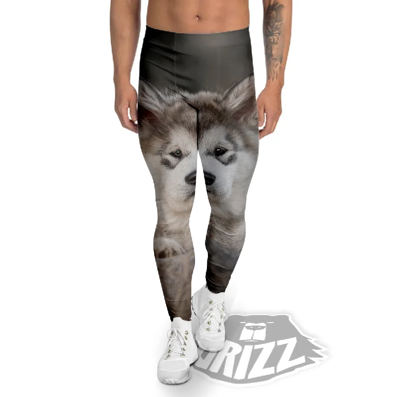 Malamute Alaskan Cute Print Men's Leggings