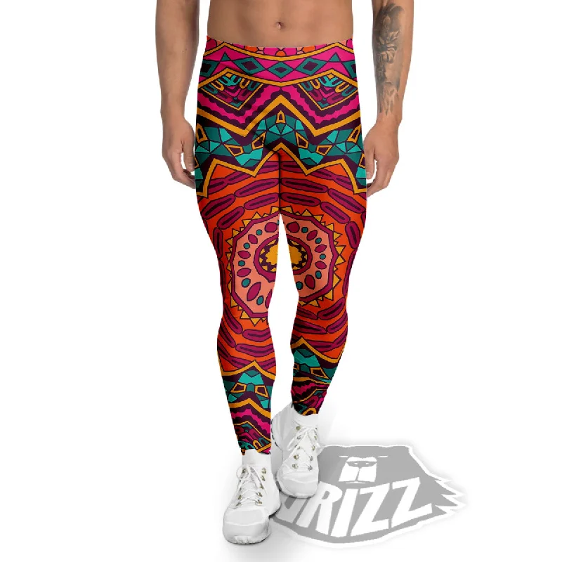 Mandala Colorful Print Men's Leggings