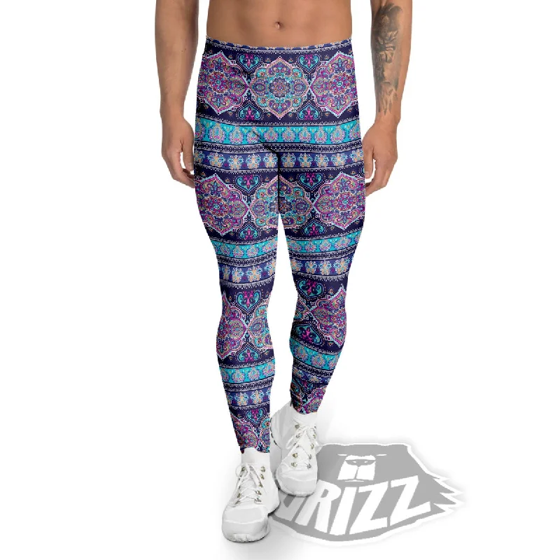 Overstock Mandala Ethnic Bohemian Print Pattern Men's Leggings