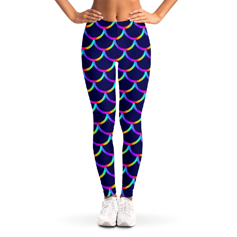 Shop and Save Mermaid Scales Pattern Print Women's Leggings