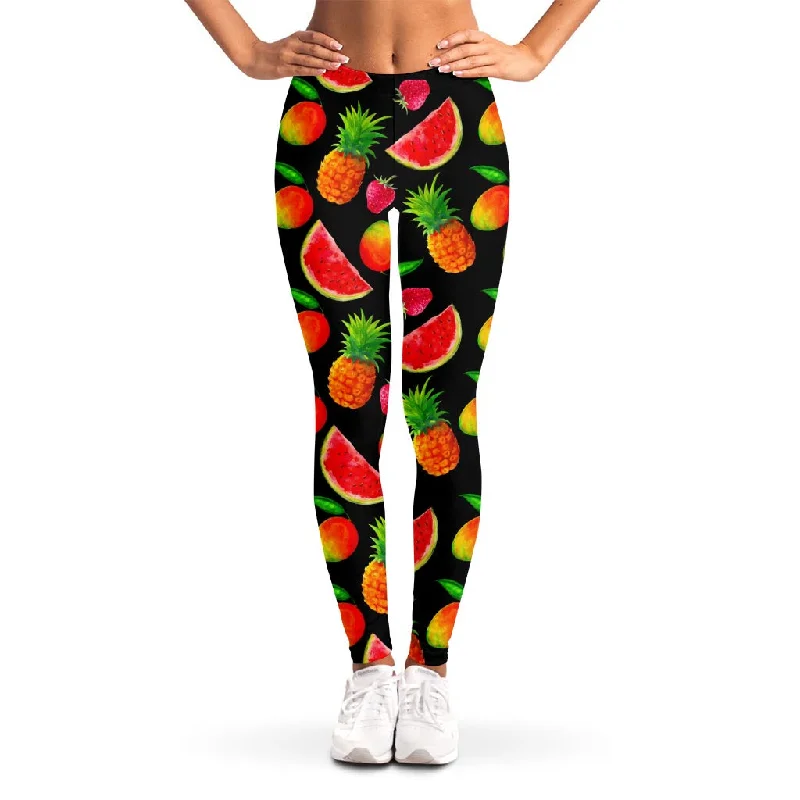 Price Reduction Mix Fruit Pineapple Pattern Print Women's Leggings