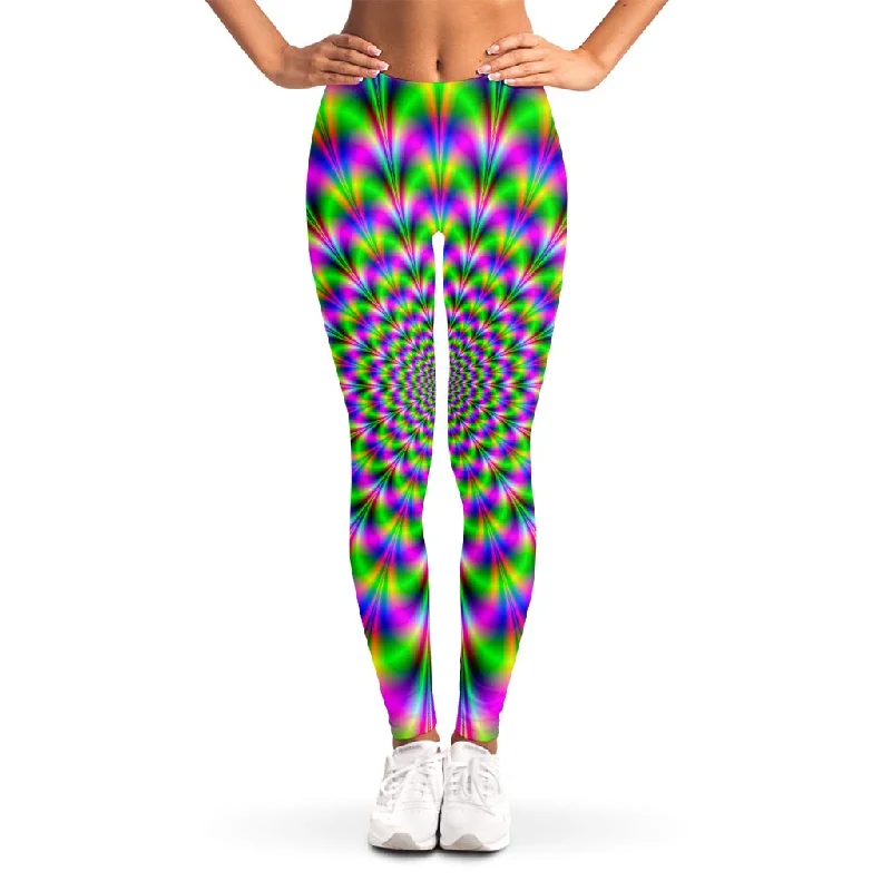 Daily Deals Neon Psychedelic Optical Illusion Women's Leggings