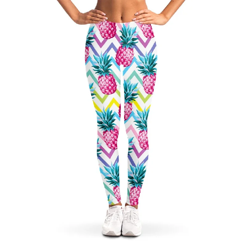 Special Savings Neon Zig Zag Pineapple Pattern Print Women's Leggings