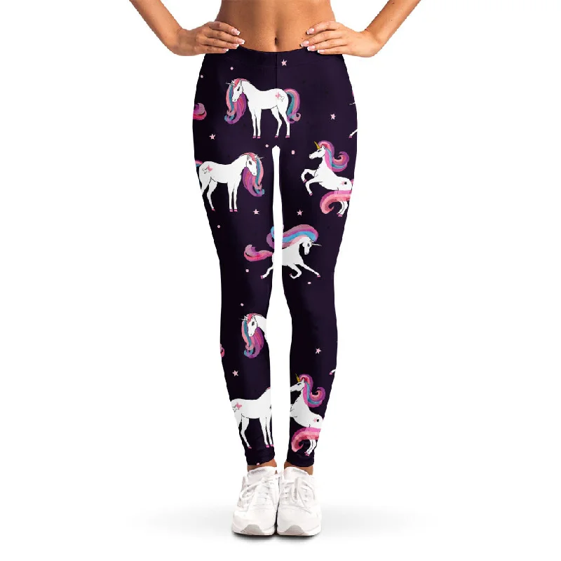 Mega Sale Night Girly Unicorn Pattern Print Women's Leggings