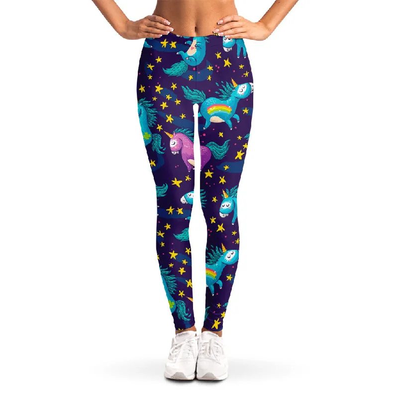 Incredible Offers Night Star Unicorn Pattern Print Women's Leggings